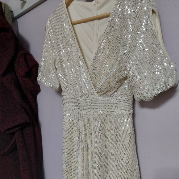 White sequin Shein size small dress - Picture 1 of 6